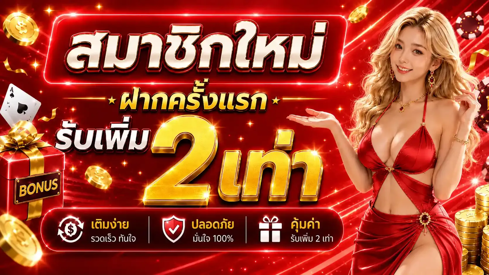 แบนเนอร์ต้อนรับสมาชิกใหม่ G2G1MAX พร้อมโบนัสฝากแรก 100%